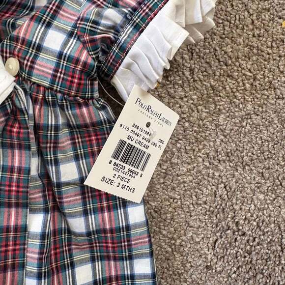 Ralph Lauren Red, Green, and White Plaid Smocked Dress with Peter Pan Collar - Picture 3 of 4